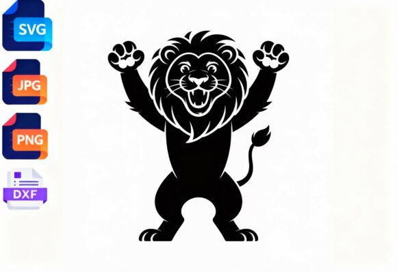 Download Roaring Lion Silhouette SVG DXF PNG JPG - Premium Resources
