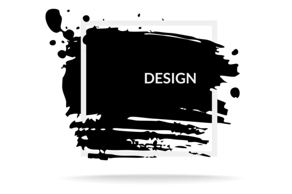 Download Square White Frame with Black Ink Brush - White frame Collection