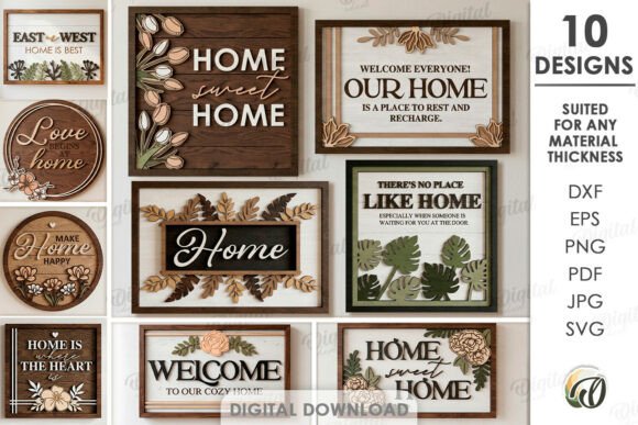 Download Welcome Home Wall Decors Bundle Lasercut - Home wall Collection